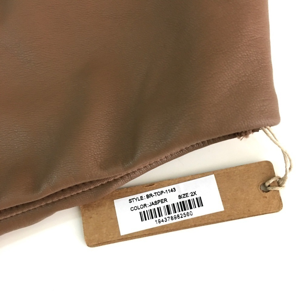 NWT SKIMS Faux Leather Bralette Jasper‎ 2X - Picture 10 of 14